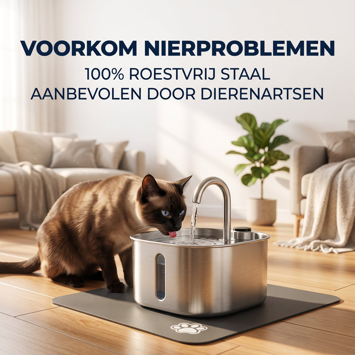 Morbix RVS drinkfontein voor katten
