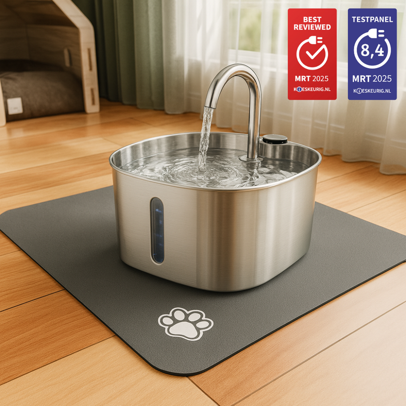 Morbix roestvrijstalen kattenfontein met Kieskeurig-keurmerk