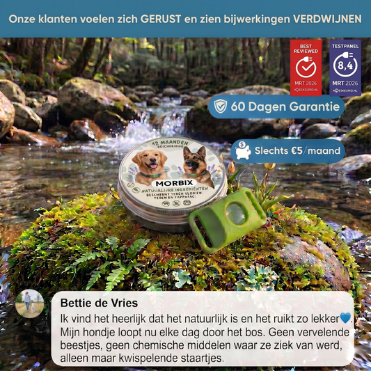 Morbix - Natuurlijke Vlooien- & Tekenpenning · 12 Maanden