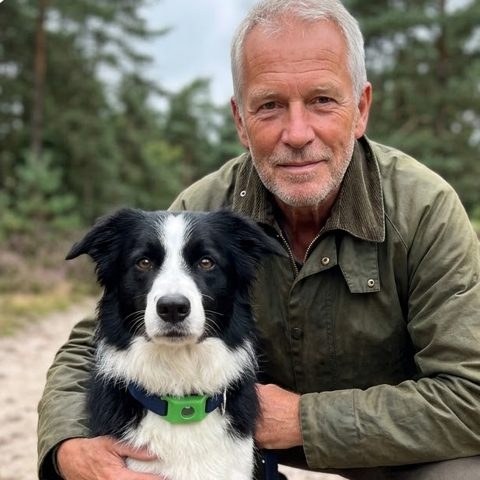 Willem met zijn border collie op de Veluwe